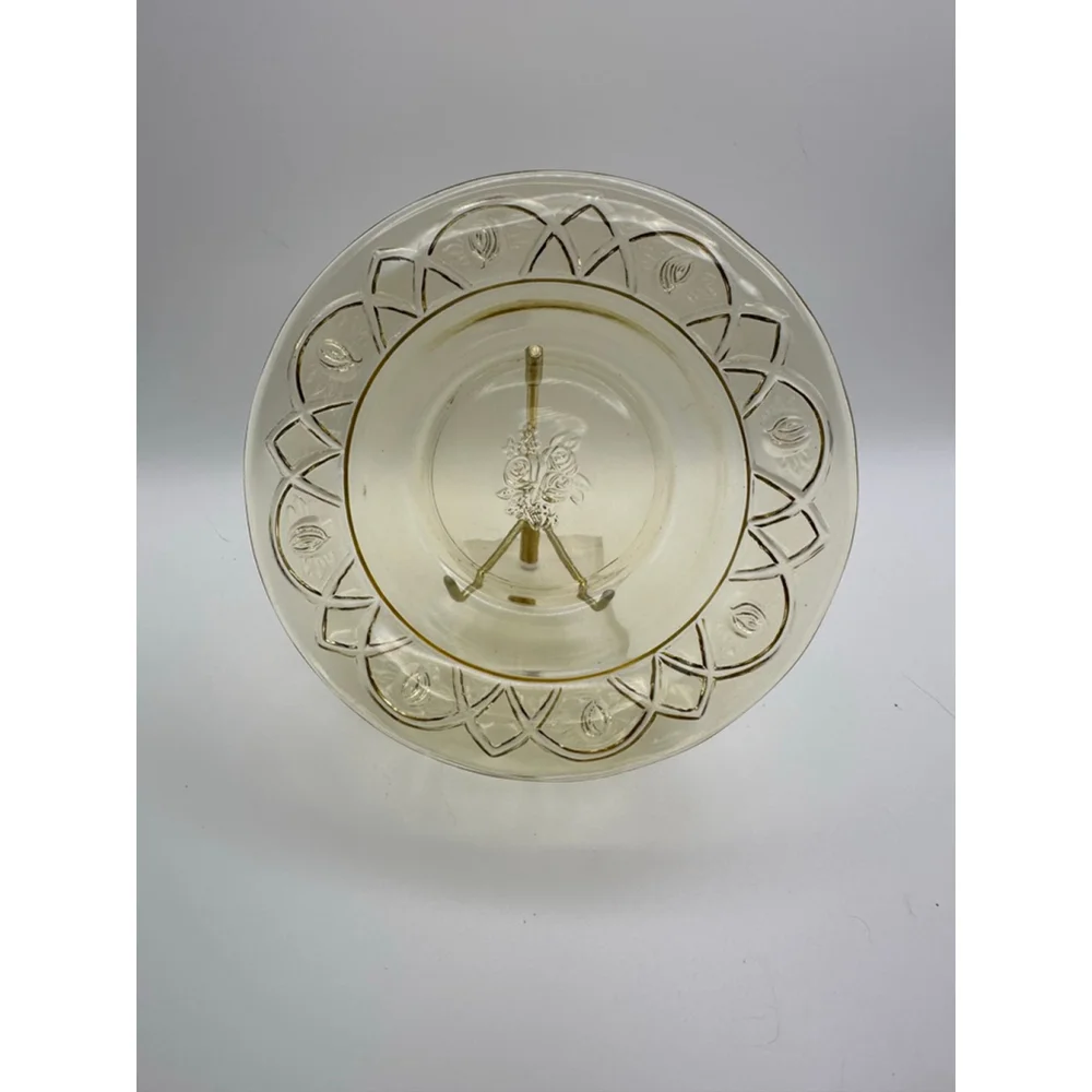1930s Federal Glass “Rosemary” Dutch Rose Depression Glass Fruit Bowl Set (4)